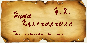 Hana Kastratović vizit kartica